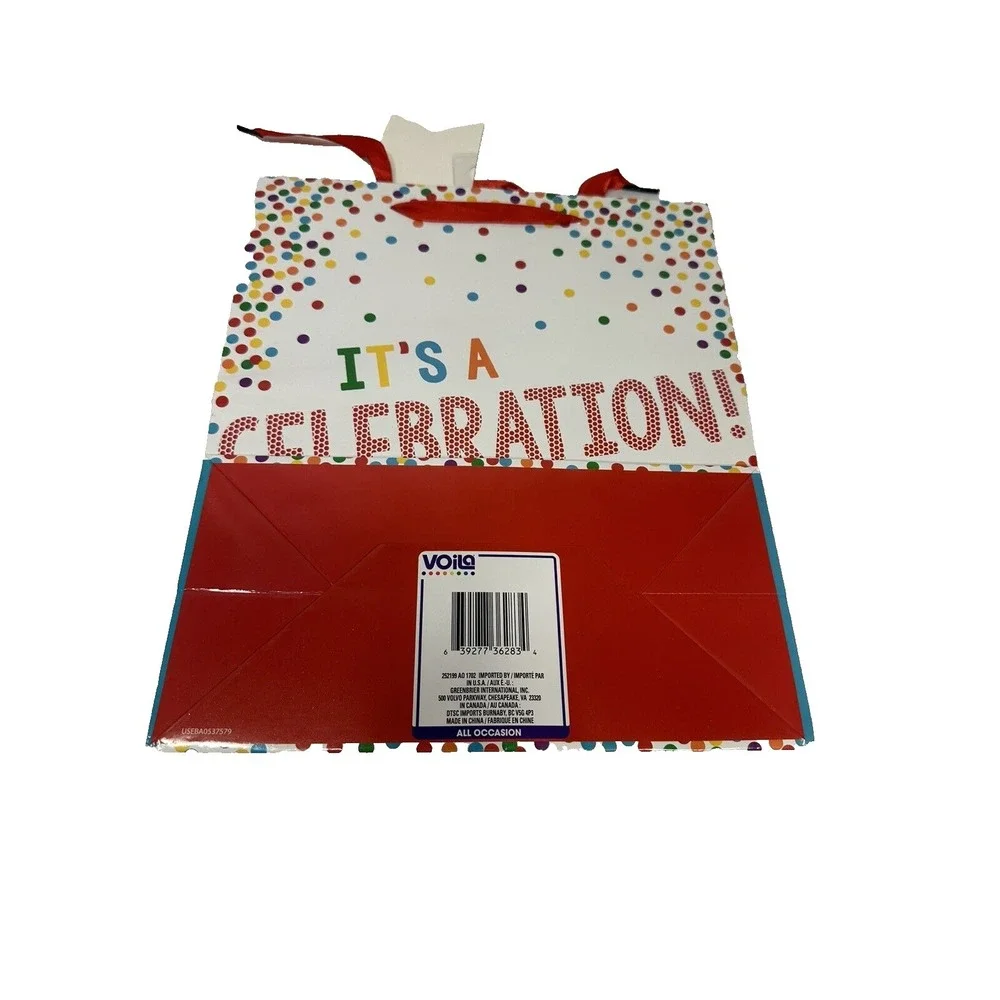 VOILA gift bag party bag BIRTHDAY approximately 5X10 inch 12 inches tall